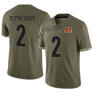 Men's Nike Cincinnati Bengals Evan McPherson White Vapor Untouchable Jersey  - Elite