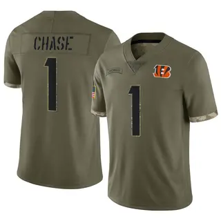 Nike Men's Cincinnati Bengals Ja'Marr Chase #1 Vapor Untouchable Limited  White Jersey