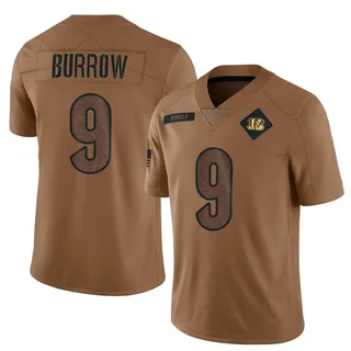 Joe Burrow Cincinnati Bengals Men's Limited 2023 Salute To Service Nike Jersey - Brown