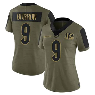 Joe Burrow Cincinnati Bengals Women's Limited 2021 Salute To Service Nike Jersey - Olive