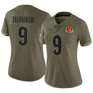 Joe Burrow Cincinnati Bengals Women's Limited 2022 Salute To Service Nike Jersey - Olive