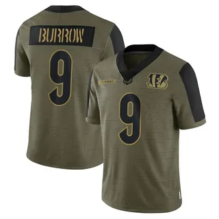 Joe Burrow Cincinnati Bengals Youth Limited 2021 Salute To Service Nike Jersey - Olive